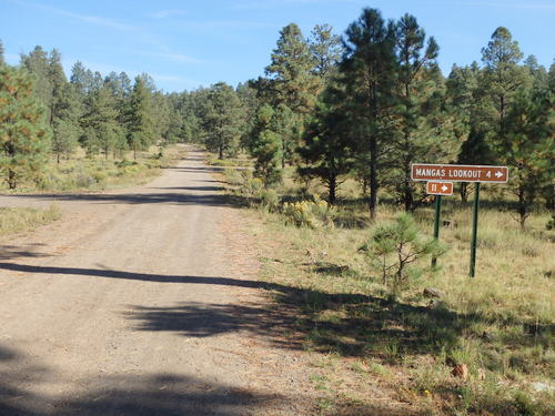 GDMBR: This is the turn-off for the Mangas Lookout.